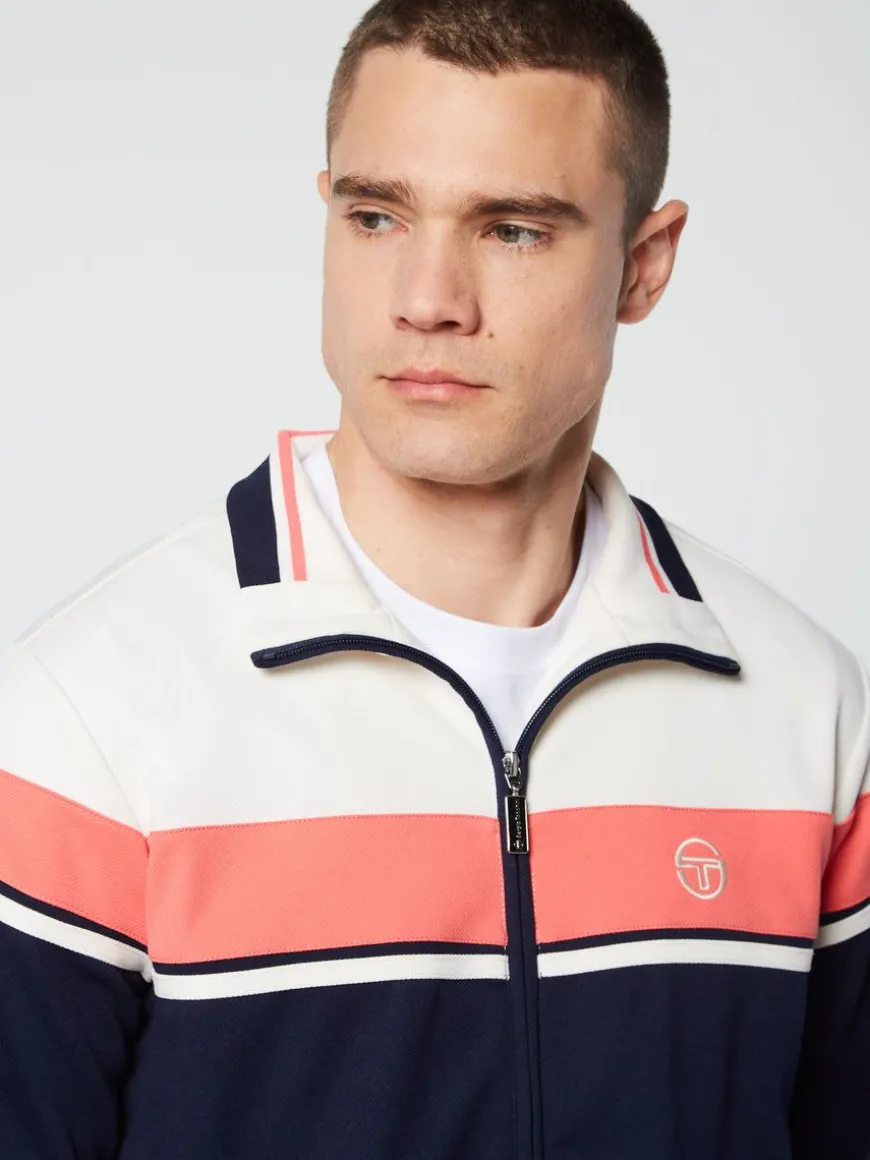 Damarindo Track Jacket Archivio- Gardenia/ Maritime Blue
