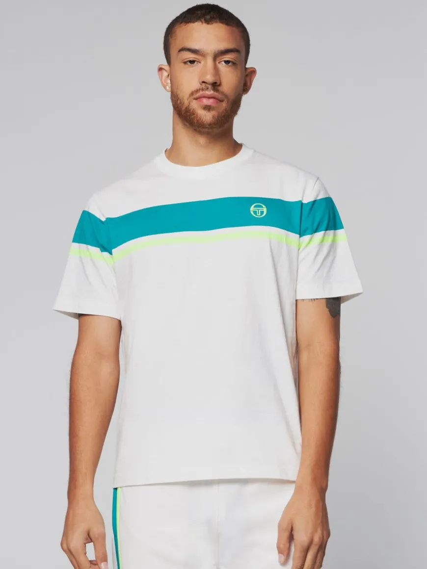 Damarindo T-Shirt- Gardenia/ Blue Grass