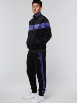 Damarindo Velour Track Jacket- Black/ Liberty