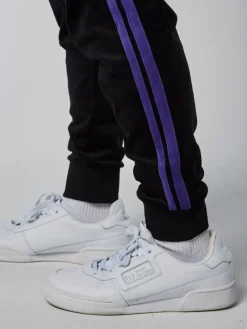 Damarindo Velour Track Pant-Black/ Liberty