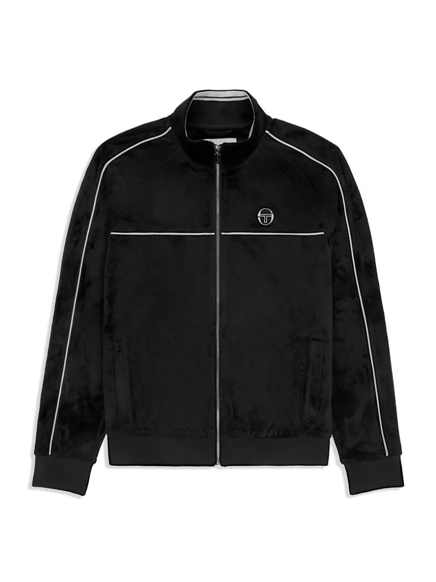 Lioni Velour Track Jacket- Black Beauty