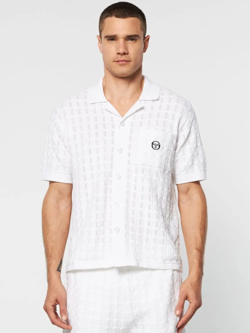 Ulivo Crochet Shirt- Brilliant White